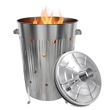 Spetebo Verbrennungstonne 75l Zincato - Canna Fuoco Braciere Verbrenner Forno da Terrazzo
