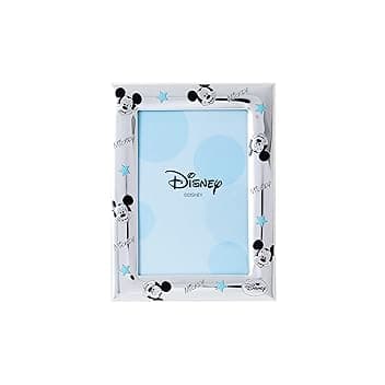 VALENTI & CO. D130-3LC, Disney Baby - Topolino Mickey Mouse - Cornice Porta Foto da Tavolo in Argento per Neonato e Bambino