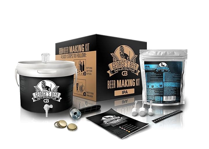 Beer & Wine - Kit Fermentazione George's Beer 5l - Birra Artigianale Fatta in Casa - Kit Malto Fermentazione - Kit per Produzione di Birra - Idea Regalo (Kit con Malto IPA)