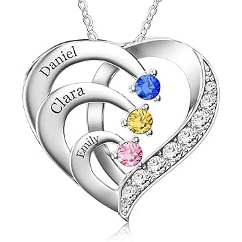 Easycosy Festa della Mamma Collana Personalizzata con Nome Inciso, Ciondolo Mamma a Cuore Personalizzato, Collana da Donna in Argento 925, Idee Regalo per Donna, Amica, Lei, Bambina