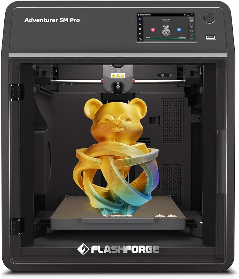FLASHFORGE Adventurer 5M Pro Stampante 3D, Uno-Clic Auto-Stampa Max 600mm/s, Ugello da 0,4/0,6 mm Bundle, Struttura CoreXY & Stampa Silenziosa, Controllo Remoto APP & Monitoraggio della telecamera
