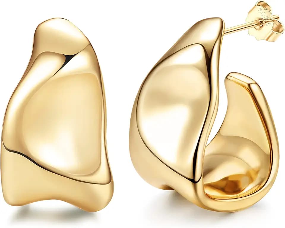 ADRAMATA Orecchini Donna Oro Orecchini Argento 925 Orecchini Cerchio Placcati in Oro 14K Orecchini Goccia Anallergici Orecchini Cerchio Grosso Orecchini Cerchio Oro Argento