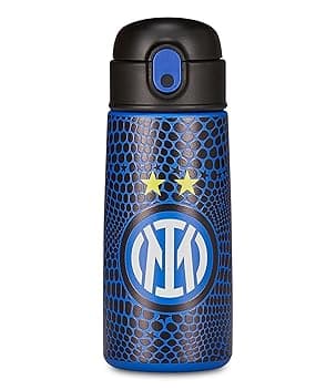 Seven Inter Borraccia Termica, Blu, Mantenimento Temperatura fino a 24h, Borraccia Asilo, Scuola Elementare e Tempo Libero, Bambino, Calcio