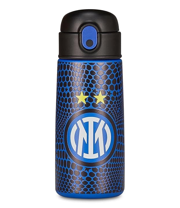 Seven Inter Borraccia Termica, Blu, Mantenimento Temperatura fino a 24h, Borraccia Asilo, Scuola Elementare e Tempo Libero, Bambino, Calcio