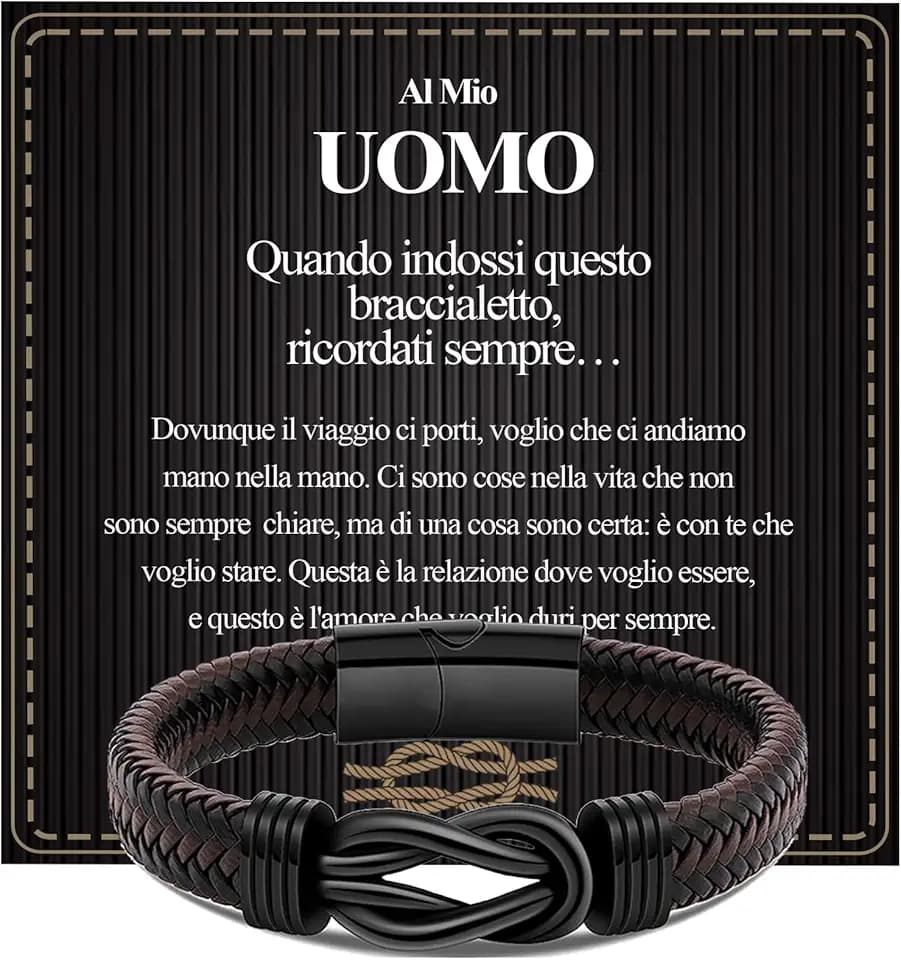 VGWON Bracciale Uomo Regali Per Lui Idee Regalo Fidanzato Compleanno Amore Regalo Per Lui Regalo Marito Idee Regalo Uomo Regalo Anniversario San Valentino Natale Per Lui Regalo Anniversario Matrimonio