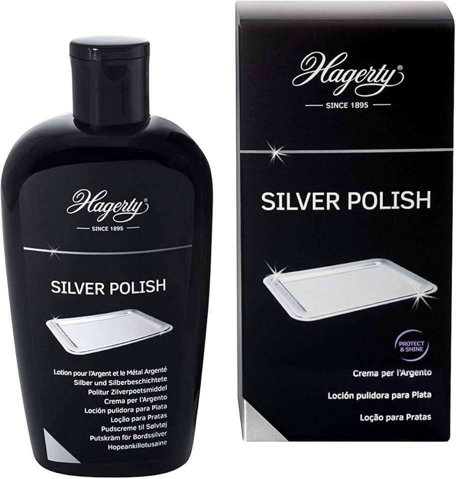 Hagerty Hagerty Silver Polish 250 ml, pulitore efficace per argento e metalli placcati in argento, effetto immediato per vasi, cornici, accessori, oggetti d'arredo