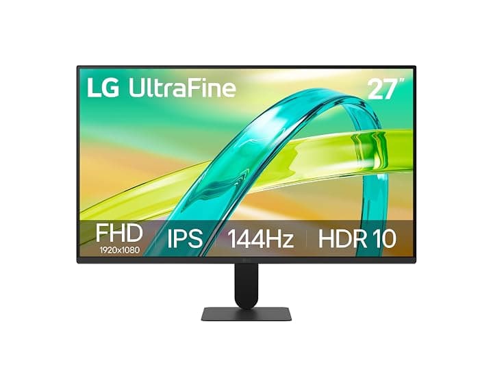 LG 27U411B Monitor 27" Full HD (1920x1080) IPS 144Hz, 1ms MBR, HDR10, FreeSync Premium, sRGB 99%, HDMI, Schermo Antiriflesso, Design Borderless, Nero