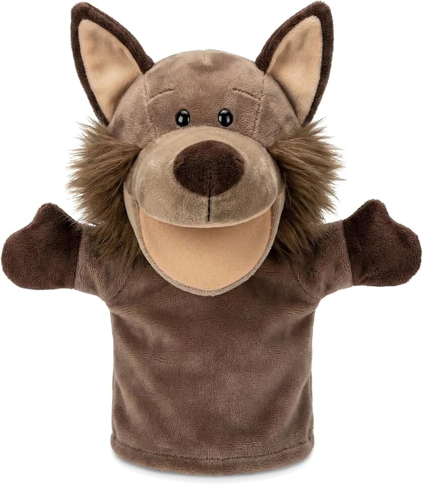 Marionette a Mano con Animali per Bambini,Il Bambino Include Lupo Leone ecc.Bocche Aperte Mobili,Perfette per Raccontare storie,Insegnare,Scuola Materna,Regali di Compleanno