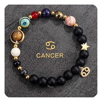 Generic Braccialetti zodiacali per le donne 12 costellazioni cristallo perline braccialetto compleanno zodiaco gioielli regali