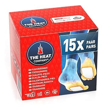 THE HEAT COMPANY Scaldapiedi - 5, 15 o 40 Paia - Extra Caldo - Adesivo - Scaldini per Piedi - 8 Ore Piedi Caldi - Pronti all'Uso - autoriscaldante - Puro Naturale - per Tutte Le Taglie