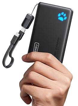 INIU Power Bank, Piccolo & Leggero 45W Ricarica Rapida 10000mAh Powerbank con Cavo USB C Collegato, Idoneo per Volo, Essenziali da Viaggio, Caricatore Portatile per iPhone 17 16, Samsung, Xiaomi ecc ClimatePartner certified