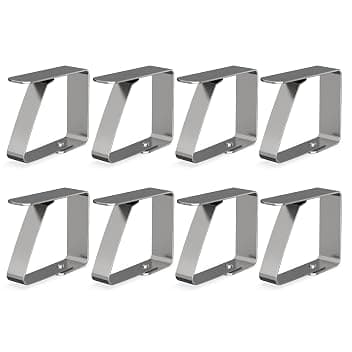 8 x Fermacoperta Argento, per tavoli da 3 cm