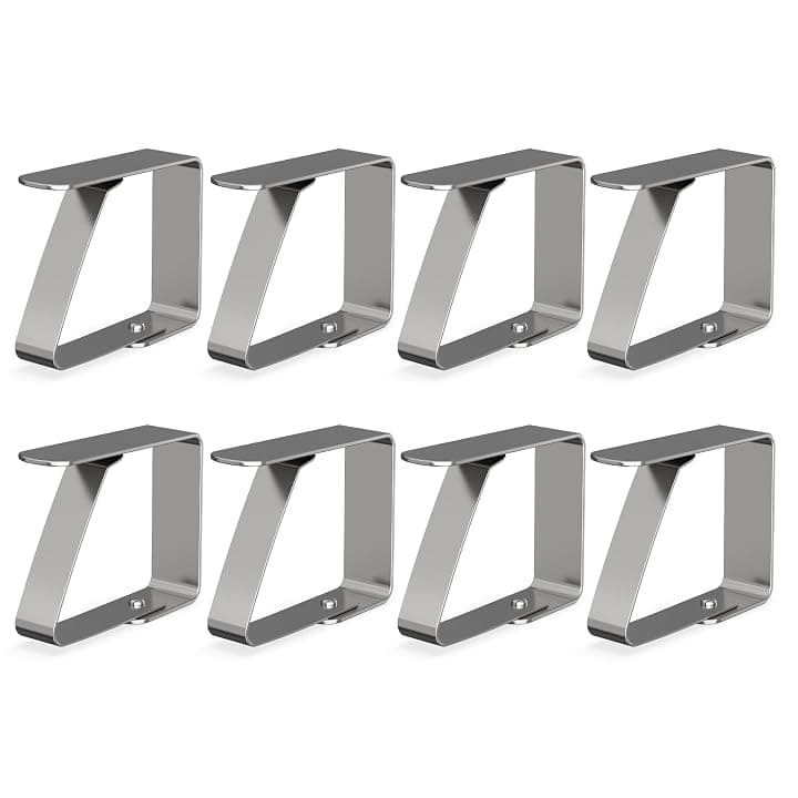 8 x Fermacoperta Argento, per tavoli da 3 cm