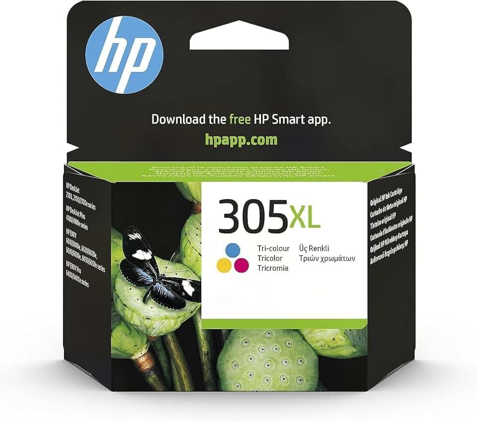 HP 305XL Tricromia, 3YM63AE, Cartuccia Originale da 200 Pagine, Alta Capacità, Compatibile con Stampanti HP DeskJet serie 2700, 4100, HP Envy serie 6020, 6030, 6420, 6430 ECOLOGO