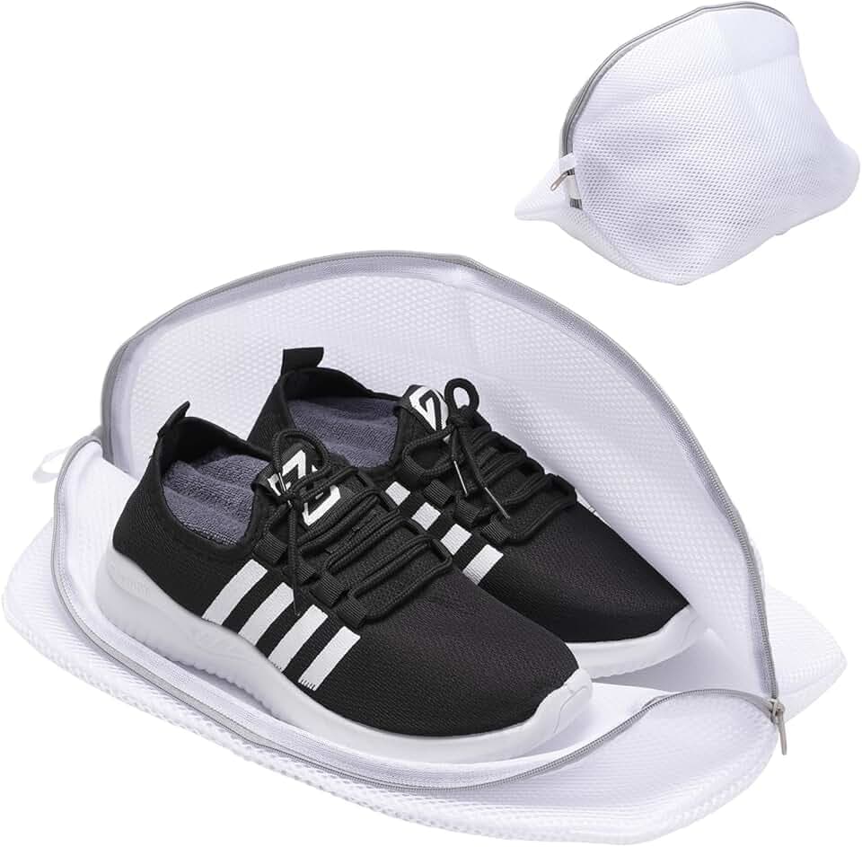 Sacchetti per Lavatrice, Set da 2, Riutilizzabili con Rete per Lavare, Zip per le Scarpe, Adatti a Calzini, Reggiseni Global Recycled Standard