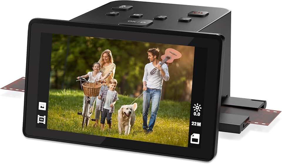 Scanner digitale per pellicole e diapositive con ampio display LCD da 5 pollici, scanner per negativi e diapositive per la digitalizzazione, converte negativi da 135, 126 KPK, 110 e Super 8