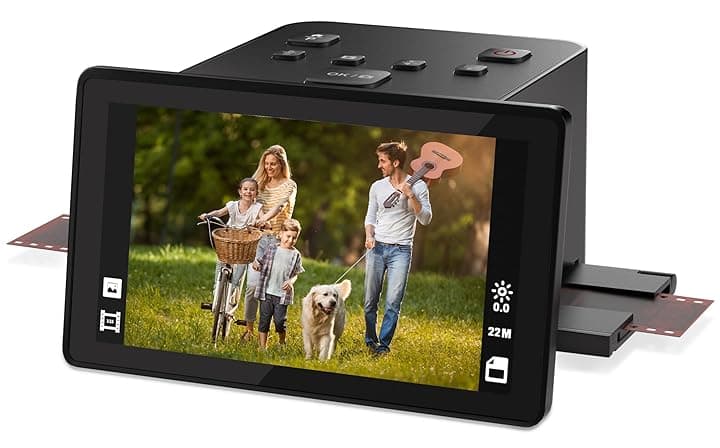 Scanner digitale per pellicole e diapositive con ampio display LCD da 5 pollici, scanner per negativi e diapositive per la digitalizzazione, converte negativi da 135, 126 KPK, 110 e Super 8