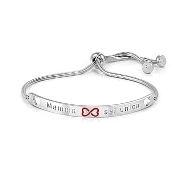 Nomination Bracciale Donna - Collezione Messaggiamo, Acciaio e Zirconi, Lunghezza Regolabile 14-20 cm, Chiusura Scorrevole, Idea Regalo