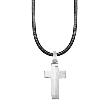 s.Oliver sOliver Collana per bambini con ciondolo in acciaio inox/pelle, motivo a catena, disponibile in confezione regalo per gioielli