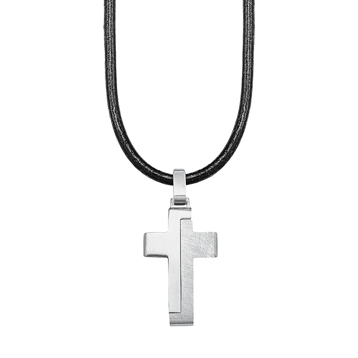 s.Oliver sOliver Collana per bambini con ciondolo in acciaio inox/pelle, motivo a catena, disponibile in confezione regalo per gioielli