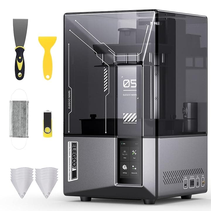 ELEGOO Mars 5 Stampante 3D Ultra Resina, 9K 7 pollici Mono LCD, Stampa ad alta velocità 150mm/h, AI Smart Camera, Trasferimento WiFi, Auto-Levellamento, Dimensioni di stampa di 153,36 x 77,76 x 165