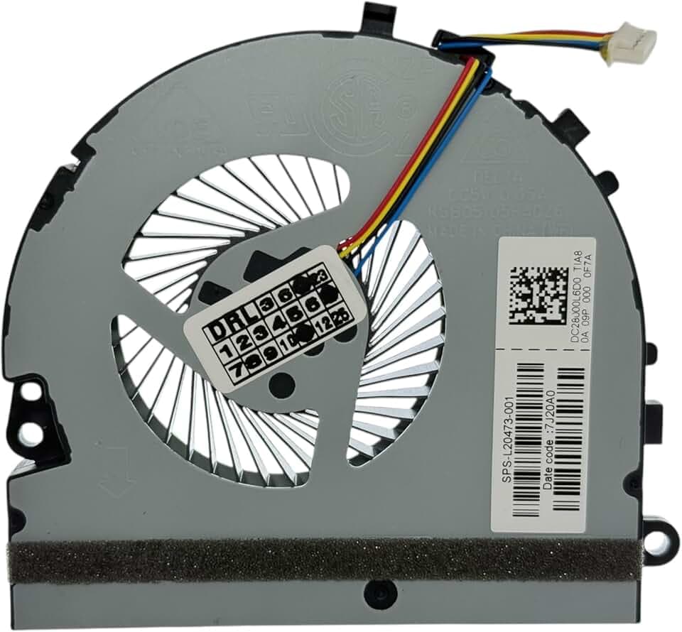 Ventola di Raffreddamento CPU compatibile per HP 15-DA, 15-DB, 15G-DB, 15G-DR, 15Q-DS, 15Q-DY; NP: L20473-001, KSB05105HADZ6, DC28000L6D0