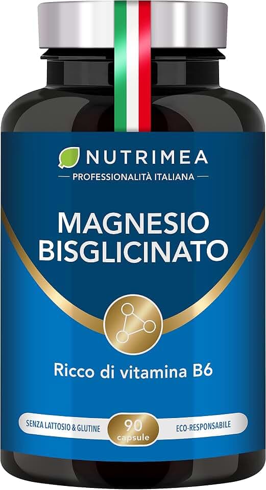 Magnesio Bisglicinato 1500 mg con Vitamina B6 | 90 Capsule | Nutrimea