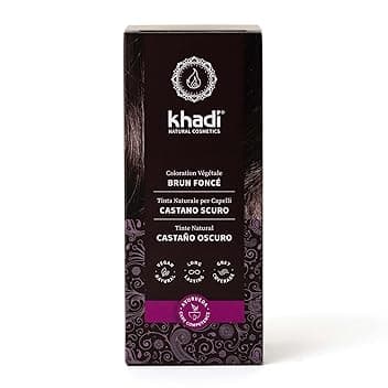 khadi CASTANO SCURO Tinta naturale per capelli - Tinta per capelli per un risultato castano scuro intenso e brillante, quasi nero - 100% naturale e vegana - 100 g