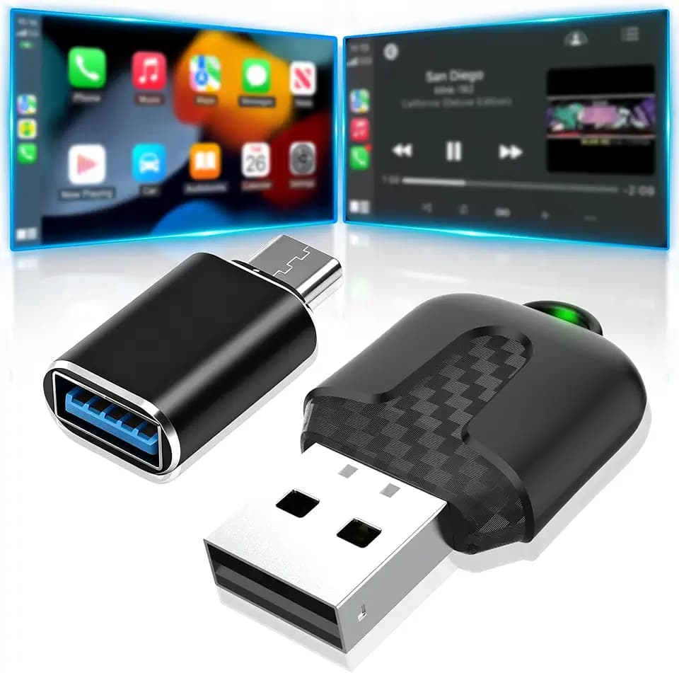 Adaptador CarPlay Wireless Adapter,2025 Upgrade Plug and Play La nueva versión es rápida y estable,Adattatore Compatibile con poi e iOS 10+ e Auto con CarPlay
