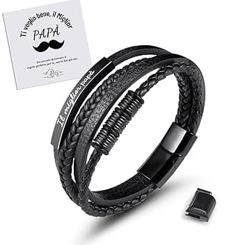 MANVEN Regalo Papà Bracciale Papà Regalo Per La Festa Del Papà Bracciale Uomo Regali Compleanno Per Papà Natale