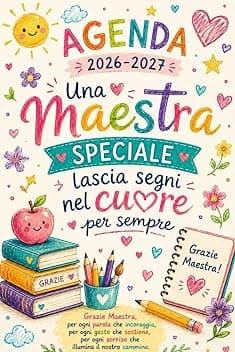 Regalo Maestre Fine Anno: Agenda 2026 2027 | Diario Settimanale Una Settimana Su 2 Pagine | Grazie Maestra