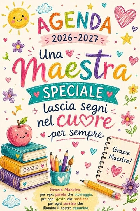 Regalo Maestre Fine Anno: Agenda 2026 2027 | Diario Settimanale Una Settimana Su 2 Pagine | Grazie Maestra