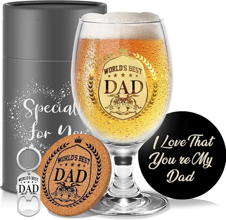 Regali personalizzati per Il Papà Bicchieri da Birra Regalo di Papà da Parte Della Figlia da Parte Del Figlio Regali Festa Del Papa Idee Regalo Natale Regali di Compleanno per Papa Regalo da Uomo