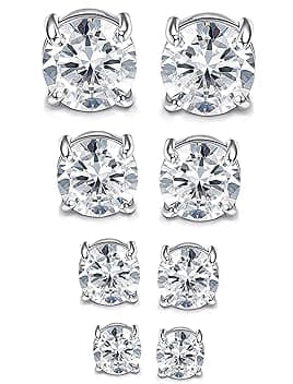 YADOCA 4 Paia Acciaio inossidabile Magnetico Orecchini per Uomini Donne Non-piercing Clip on Orecchini Zirconia 4-7mm ClimeCo Certified