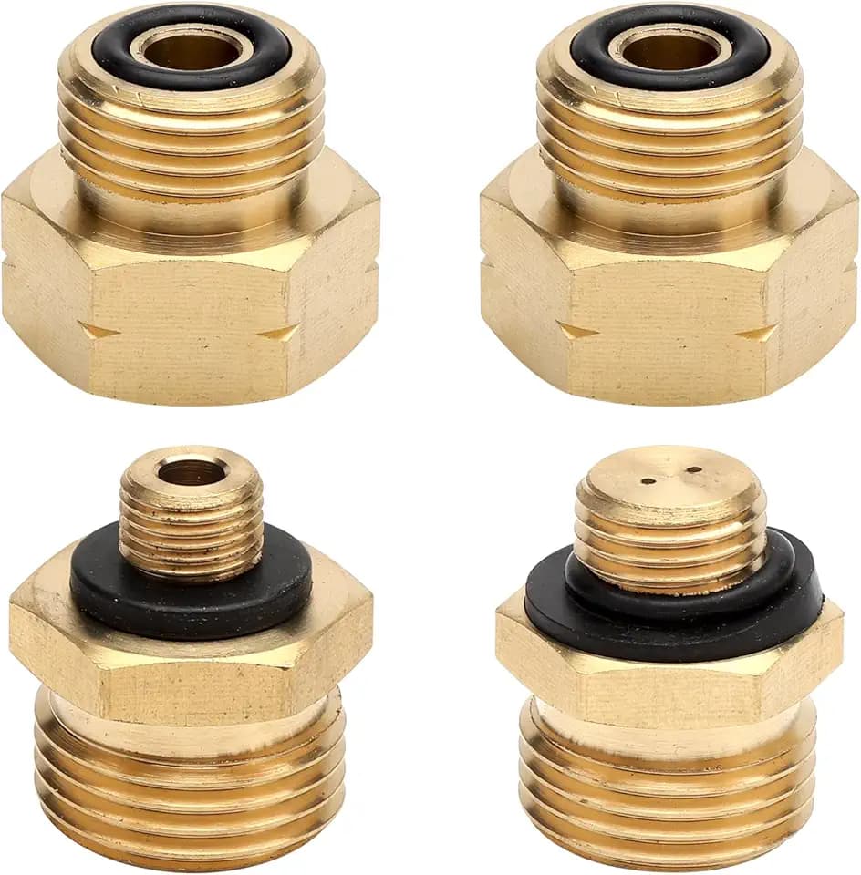 Adattatore bombola gas Set di 4 pezzi di kit europeo adattatori bombole gas adattatori per bombole del gas Realizzato in ottone per collegare i regolatori di pressione alle bombole di gas straniere
