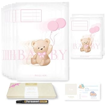 8 Bustine Corredino Neonato Ospedale Teddy Bear in 2 Dimensioni Diverse