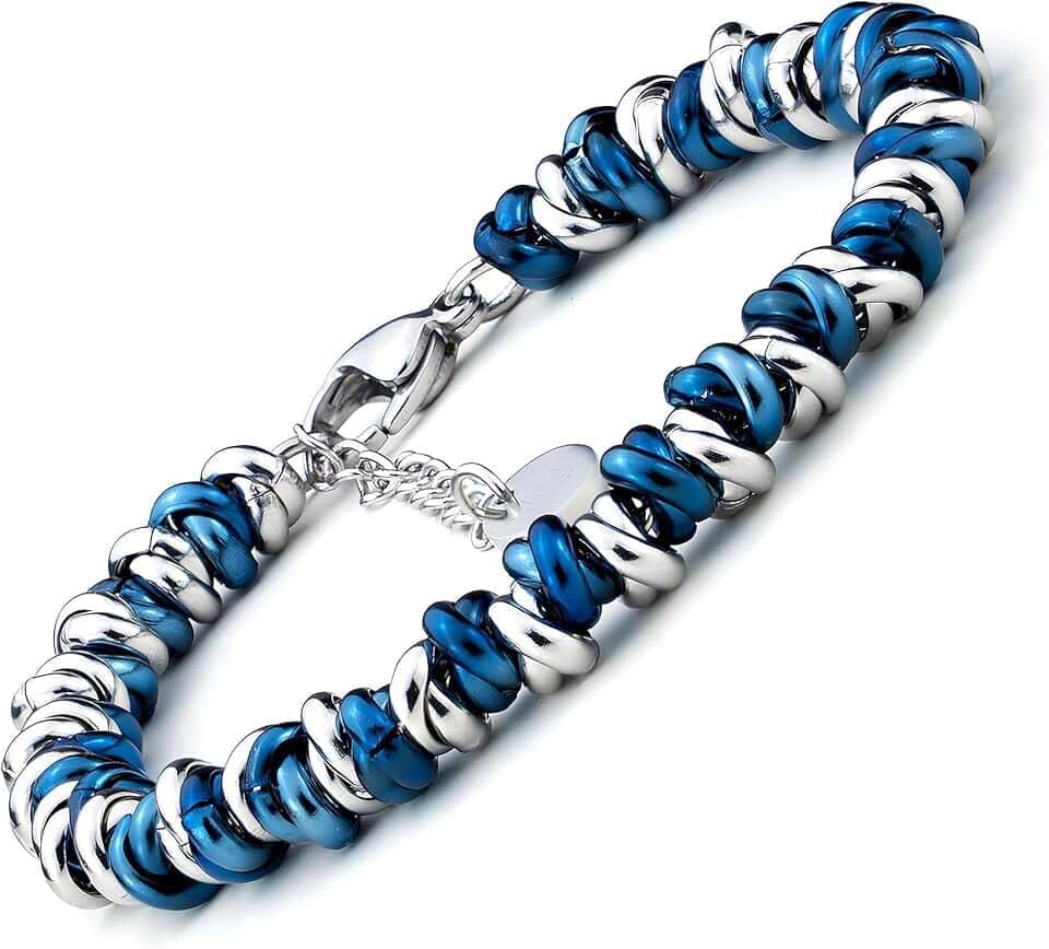 SAGA GIOIELLI BRACCIALE DONNA INTRECCIATO NODINI ACCIAIO DIVERSI COLORI