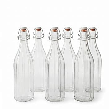 BERARDI | Set 6 bottiglie in vetro per acqua, vino, bevande, drink (VINTAGE ERMETICHE)