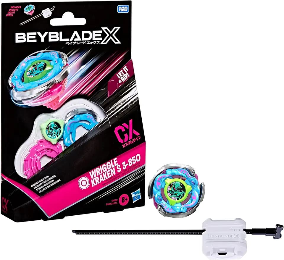 Hasbro Beyblade X, Set Starter Pack Wriggle Kraken S 3-85O CX, Trottola e Lanciatore