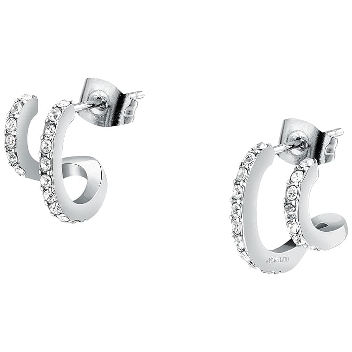 Morellato Orecchini da donna in acciaio, cristalli, collezione CREOLE, regalo per la mamma - SAUP16