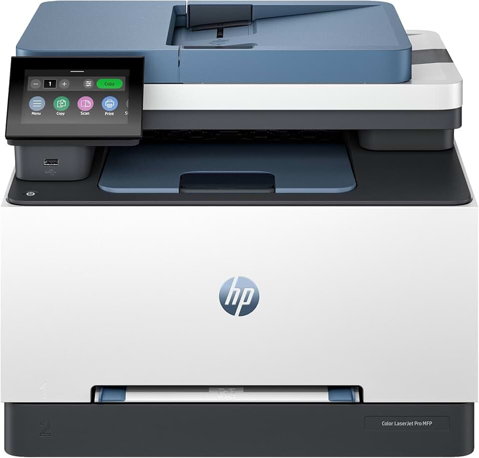 HP Color LaserJet Pro 3302fdw 499Q8F, Stampante Multifunzione A4, Stampa Fronte e Retro Automatico, 25 ppm B/N e a Colori, USB, Wi-Fi, Ethernet, Fax, Copia, Scansiona, ADF da 50 Fogli, Smart, Blu Blue Angel