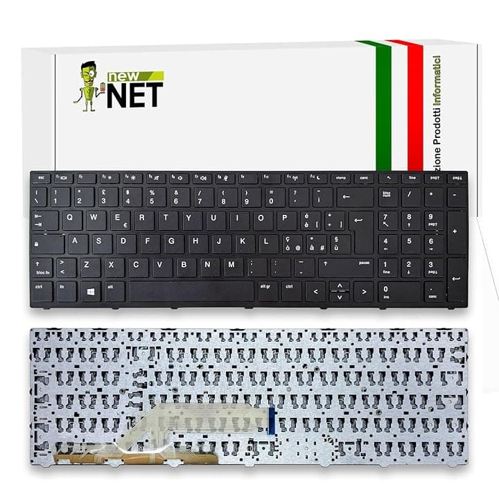 new net - Tastiera Compatibile con Notebook HP L01028-061, SG-87800-2IA, 9Z.NEFSQ.00E, NSK-XK0SQ [Frame Nero - Non retroilluminata - Layout ITA]