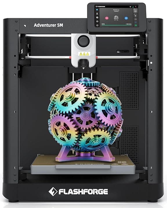 Flashforge Adventurer 5M Stampante 3D FDM con Livellamento Automatico, Velocità di stampa12 Vlte più Veloce (600mm/s), estrusore a azionamento diretto, ugello rimovibile rapido,220 * 220 * 220mm