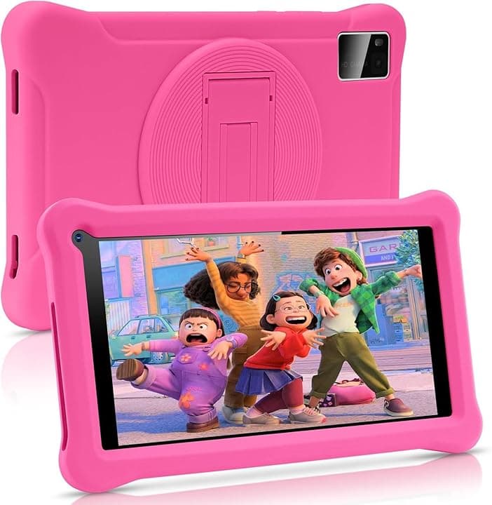 SUMTAB Tablet per Bambini 7 Pollici, Android, 3+5 RAM 64GB ROM (TF Card 128GB), Google Certificated, Kids Software Pre-Installato, Wifi, con Custodia Protettiva Antiurto