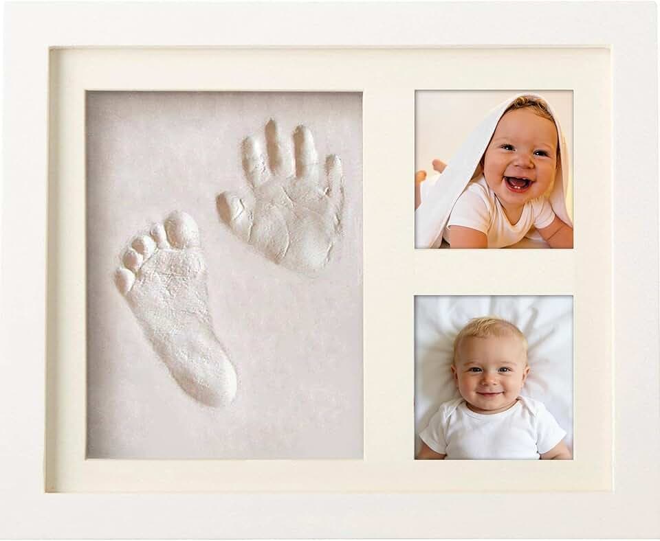 Cornice Bambini Impronte Argilla, Kit Neonato Cornice per dei Piedini e delle Manine dei Bebé-Un ricordo di vita e regali ideali per i bimbo