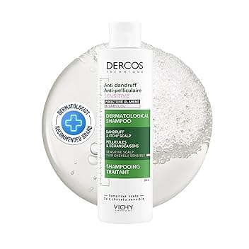 Vichy Dercos, Shampoo Anti-Forfora Sensitive, Per il Cuoio Capelluto Sensibile, Azione Lenitiva, Effetto Anti-Ricomparsa, Arricchito con Piroctolamina e AHA, 200 ml