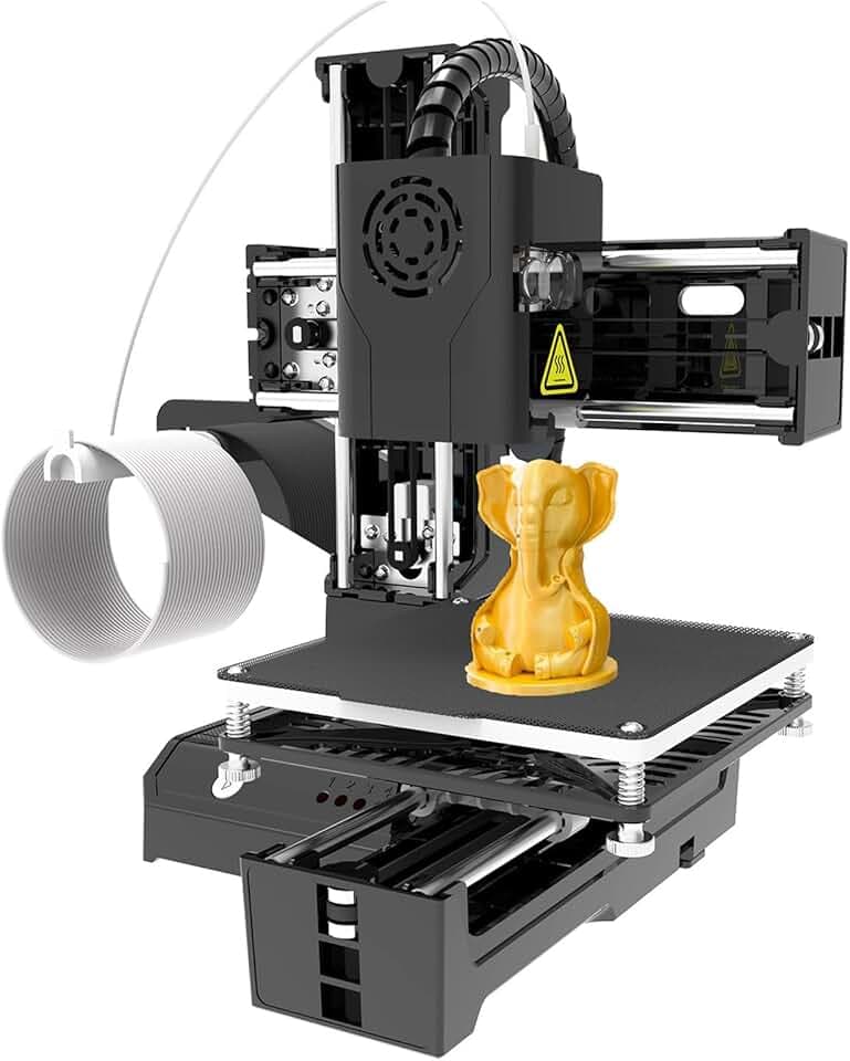 Stampante 3D Mini Macchina da Stampa Desktop per Bambini Formato di Stampa 100x100x100mm Piattaforma Rimovibile Stampa One-Key con Scheda TF Filamento Campione PLA per Principianti