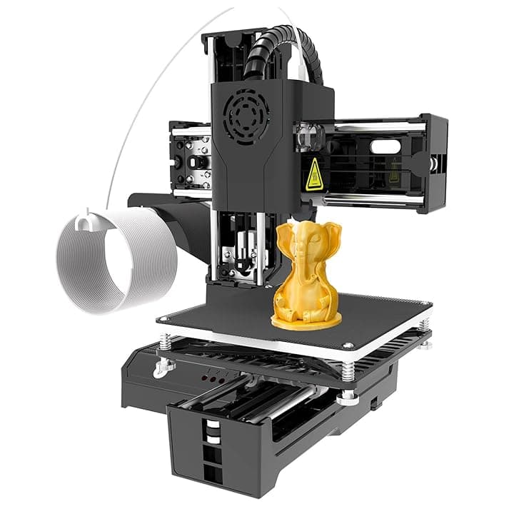 Stampante 3D Mini Macchina da Stampa Desktop per Bambini Formato di Stampa 100x100x100mm Piattaforma Rimovibile Stampa One-Key con Scheda TF Filamento Campione PLA per Principianti