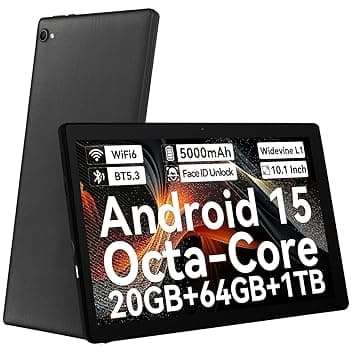 Tablet 10 pollici Android 15 Tablet con Octa-Core, Face ID, 20GB+64GB+1TB Espansione, 1280 * 800 HD IPS Touchscreen, tablet Android con WiFi 6 BT5.3, Doppia Fotocamera 5MP+8MP, Widevine L1