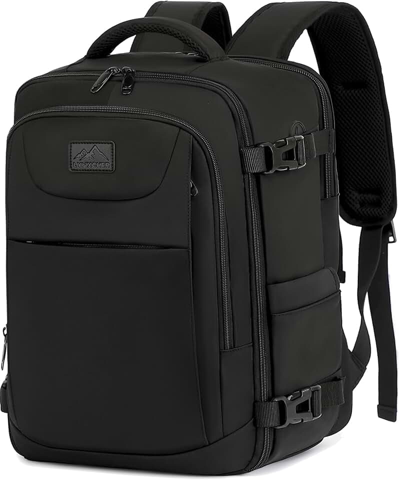 Zaino Ryanair 40x30x20 Bagaglio a Mano Da Viaggio Cabina Aereo Under Seat Approvato per EasyJet Wizz Air Eurowings 24L Porta Computer 15,6 Pollici Nero Global Recycled Standard